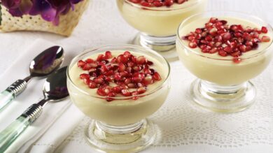 Arroz Doce com calda de Romã